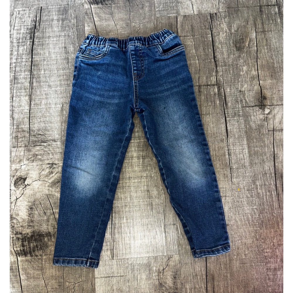 Dip Toddler Jeans Medium Wash Elastic Waist Pull On Denim Pants Blue 4T